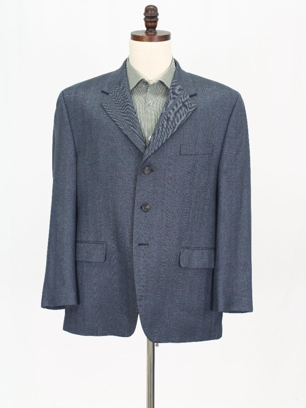 Ralph Lauren 44S Blue Blazer Sport Coat Jacket 3-Button Check W678